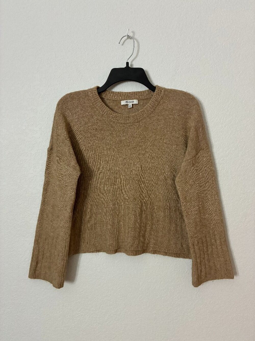 Madewell Camel Brown Boxy Crewneck Knit Sweater XS